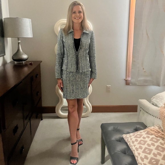 White House Black Market Tweed Skirt Suit - Picture 1 of 3